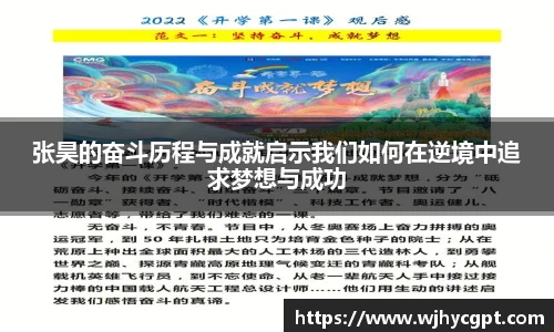 张昊的奋斗历程与成就启示我们如何在逆境中追求梦想与成功